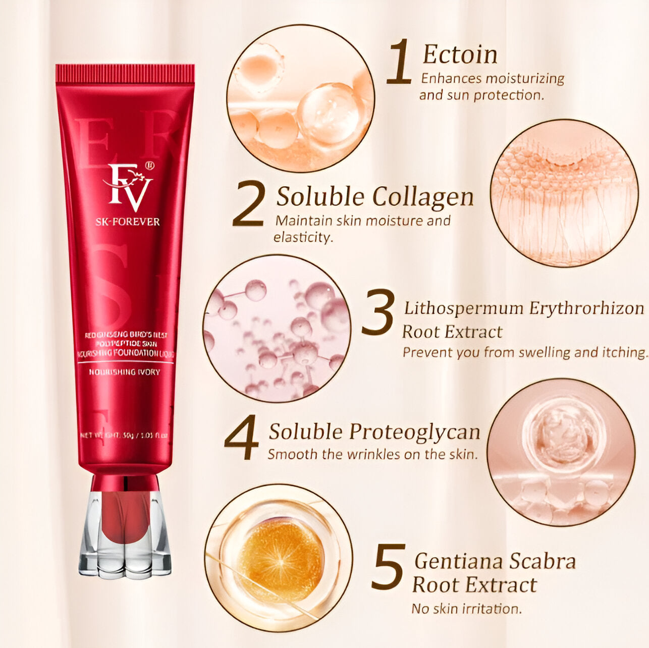 FV SK-FOREVER Red Diamond Plant Extract Skin Liquid Foundation.